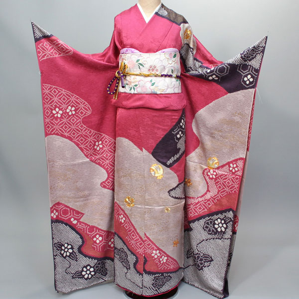 楽天市場】振袖 正絹 着物 オーダーメイド お仕立て込み 京友禅 黒地