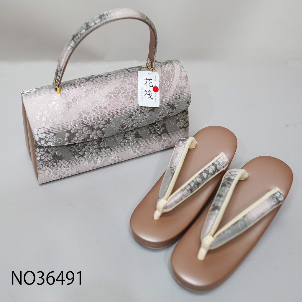 草履バッグセット 正絹 帯地 二枚芯 花筏 日本製 フリーサイズ 24.5cm 適合足サイズ 23.0cm~25.0cm 訪問着用 留袖用 新品(株)安田屋 NO36491|安田屋呉服店
