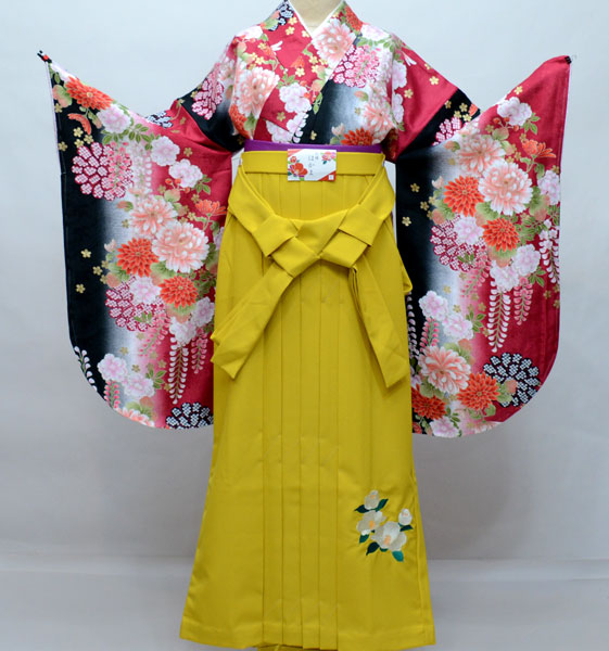 楽天市場】着物袴セット ジュニア用へ直し144cm〜150cm 百花繚乱 袴