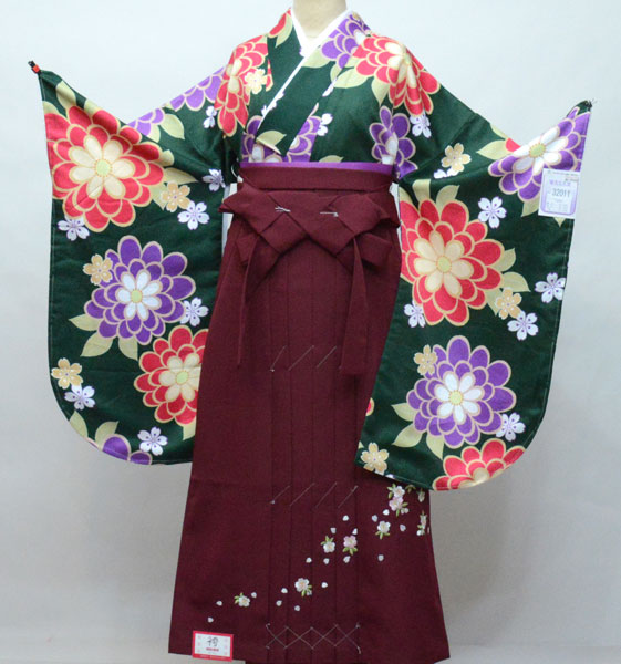二尺袖 着物 袴フルセット 陽気な天使 袴変更可能 着物丈は着付けし易いショート丈 卒業式 新品(株)安田屋 NO32011|安田屋呉服店