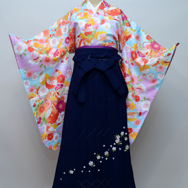 着物袴セット ジュニア用 145cm～154cm 生地：日本製 卒業式にどうぞ！ 新品 （株）安田屋　k227076066｜安田屋呉服店