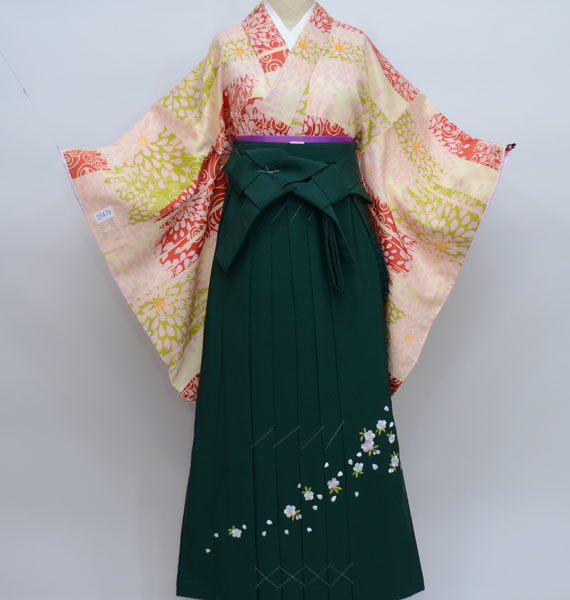 着物 袴セット ジュニア用へ直し135～150cm 袴色選択可能 NO29602+
