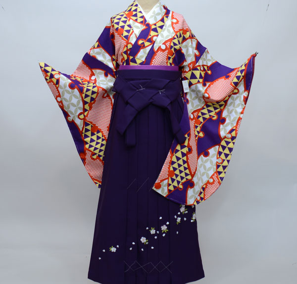 着物 袴セット ジュニア用へ直し135～150cm 袴色選択可能 NO29602+