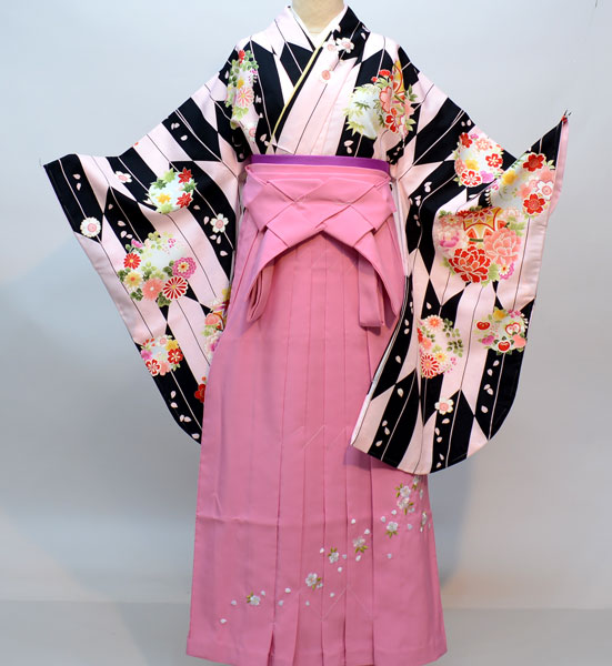 楽天市場】二尺袖着物袴フルセット 矢羽 矢絣柄 大柄 袴変更可能 着物