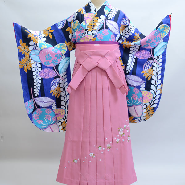 二尺袖お召しもの袴フルセット CouCou Memoire（ククー メモワール） M 卒式に 新品 （株）安田屋 NO20818