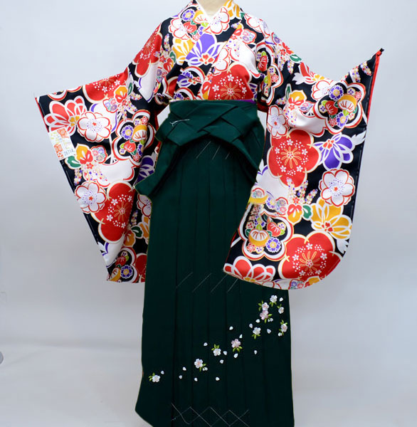 アニメショート 二尺袖 着物 袴フルセット 和遊日 袴変更可能 卒業式