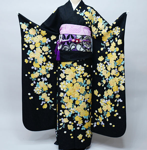 ディズニープリンセスのベビーグッズも大集合 着物 成人式 大きめサイズ ラメ入り 黒地 花金駒刺繍 百花繚乱 仕立て上がり 着物単品 正絹 振袖 結納 E 安田屋 株 新品 結婚式 Www Acfl Co In
