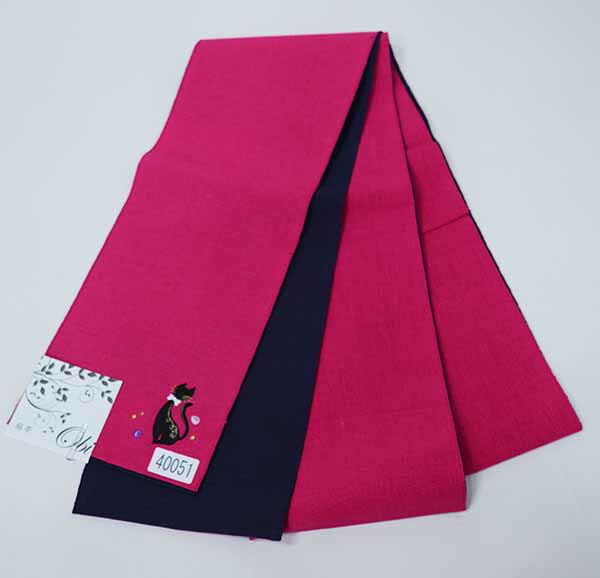 楽天市場】半幅帯 麻帯 浴衣帯 麻100% 本麻 日本製 黒猫刺繍