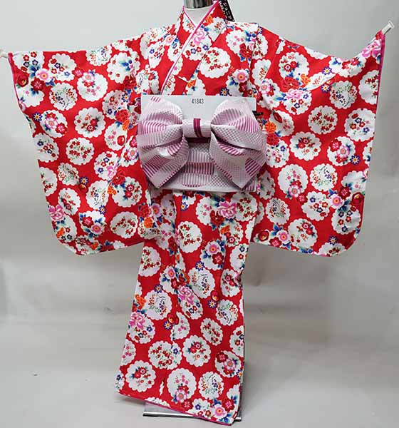 お召しもの お坊っちゃん ワクワク きもの6点仕掛ける 御嬢さん 御姉さん 祝着 千都四季 大きさ 140糎 赤いこと地 新品（株）安田屋 NO41843