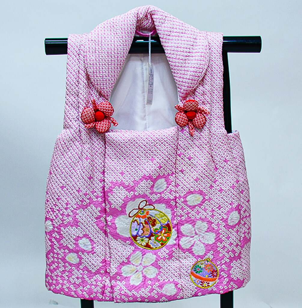 七五三 三歳 女児 正絹 総絞り 被布コート 単品 日本製 赤地 NO37180 七五三 三歳 女児 正絹 総絞り 被布コート 単品 日本製 赤地 NO37180の