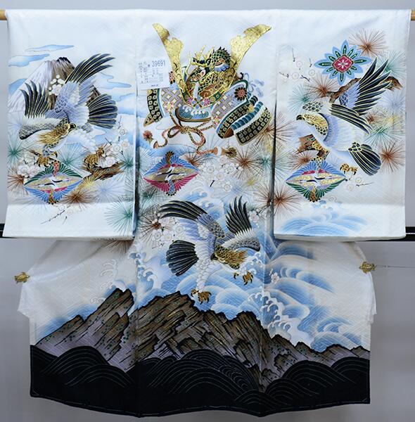 楽天市場】お宮参り 産着 男児 正絹 のしめ 着物 高級 綸子地 絞り 総