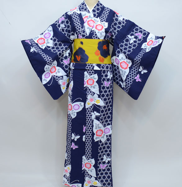 浴衣 単品 女性用 本場 有松 絞り 小夜子 綿100％ 黒色 NO41923 浴衣 単品 仕立て上がり 女性用 本場 有松 絞り 小夜子 綿100