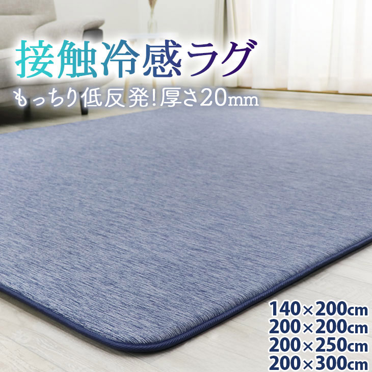 SALE！[48%オフクーポン] ラグマット 夏用 接触冷感 カーペット 夏用 200×300 200×250 200×200 140×200 ひんやり 夏 低反発 ラグ ラグマット 滑り止め加工 おしゃれ 厚手 夏用ラグ 北欧 マット 冷たい クール 涼感ラグ
