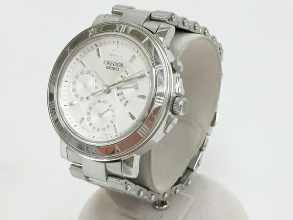 楽天市場 中古 セイコー クレドール パシフィーク 4s77 00 メンズ 腕時計 自動巻き レトログラード 裏スケ トリプルカレンダー シルバー文字盤 T Rere 安く買えるドットコム