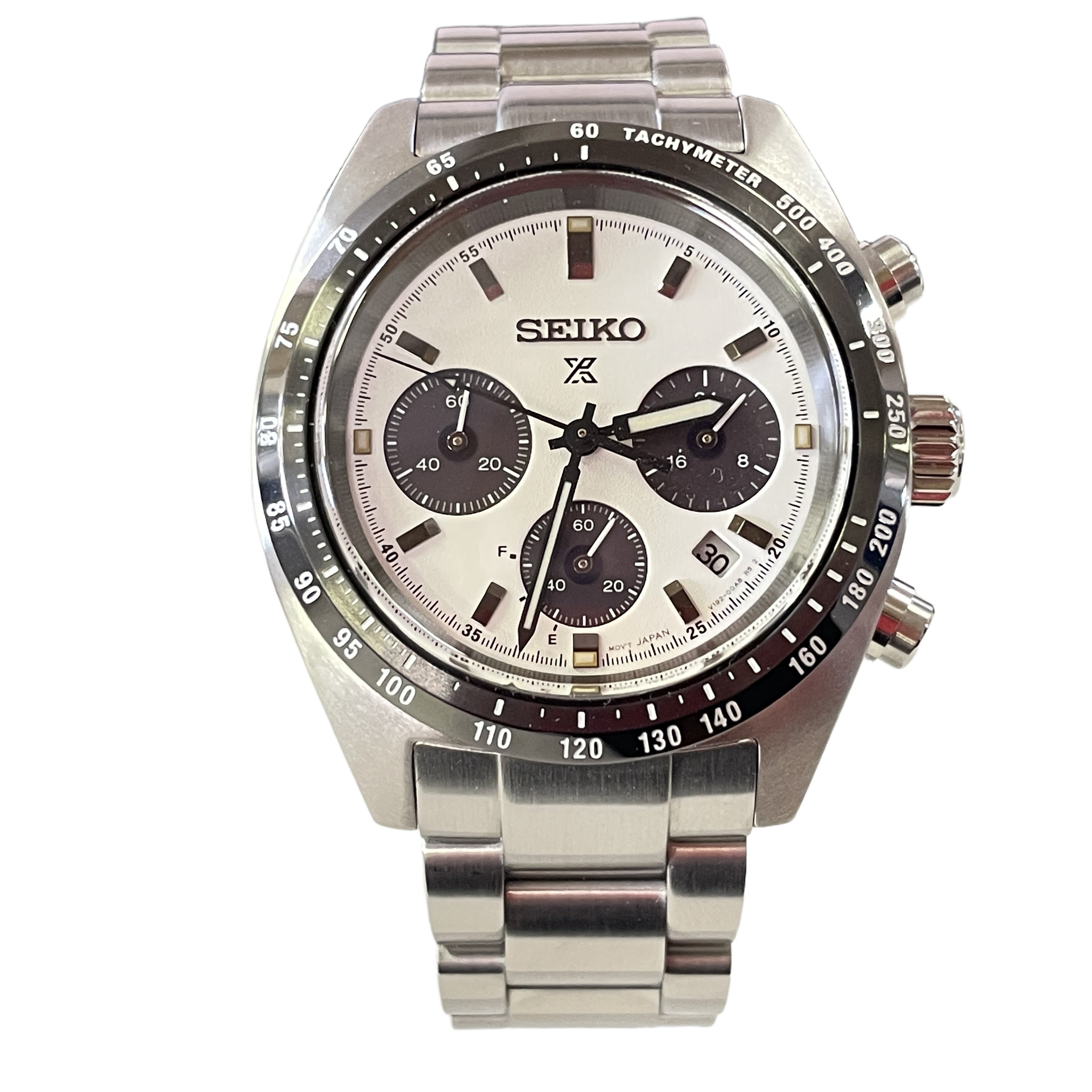 【中古】 良好 SEIKO セイコー PROSPEX スピードタイマー ソーラークロノグラフ SBDL125 ホワイト シルバー 腕時計 メンズ T11437878｜ReRe（安く買えるドットコム）