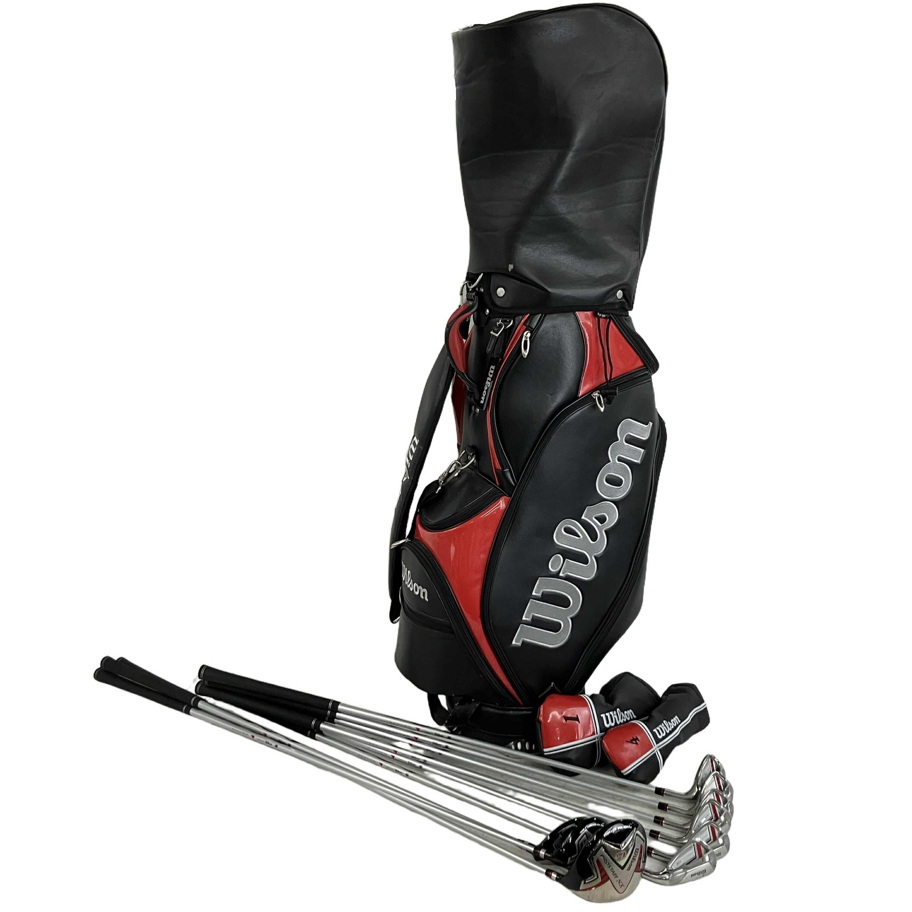 【中古】 WILSON ウィルソン PROSTAFF NX １番ウッド アイアンおまとめ キャディバッグ付き添い人 ゴルフ装置  Y11266582