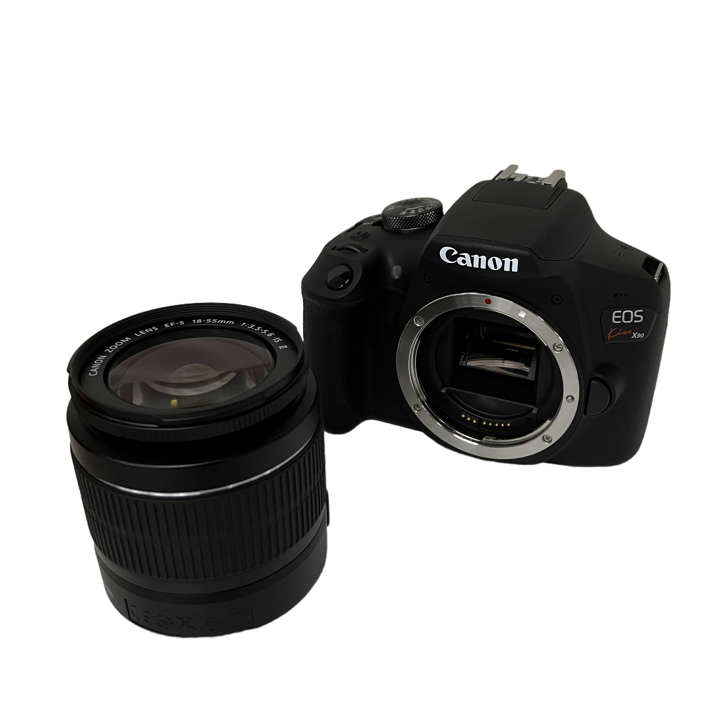 未当て嵌める 【中古】 Canon 加農砲 EOS Kiss X 90 EF-S 18-55 IS II Kit 水晶体 一揃いの道具 未当て嵌める 開封  S11304517