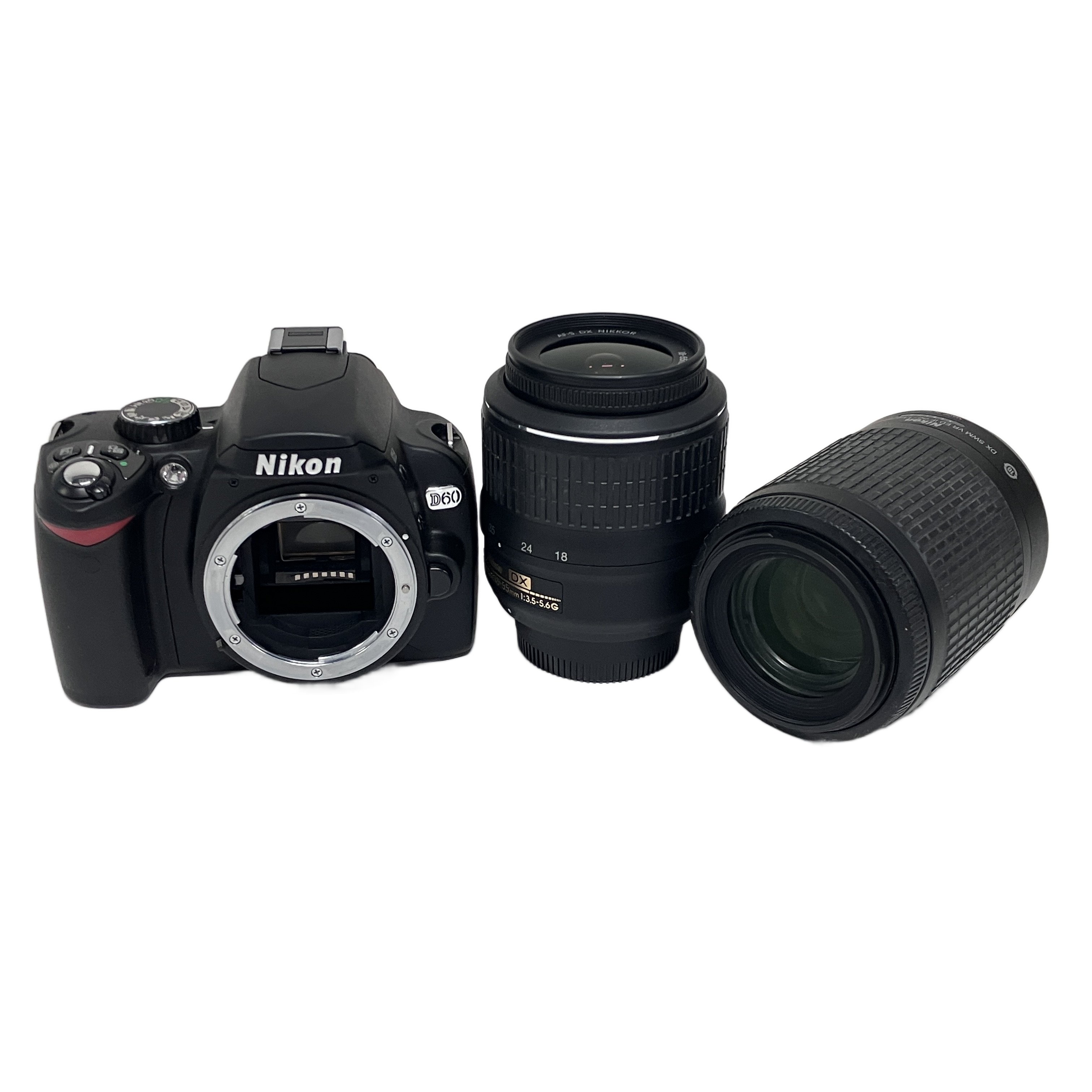 【中古】 Nikon D60 AF-S NIKKOR 18-55mm F3.5-5.6 55-200mm F4-5.6 ダブルズームキット ニコン デジタル一眼レフカメラ F11064943