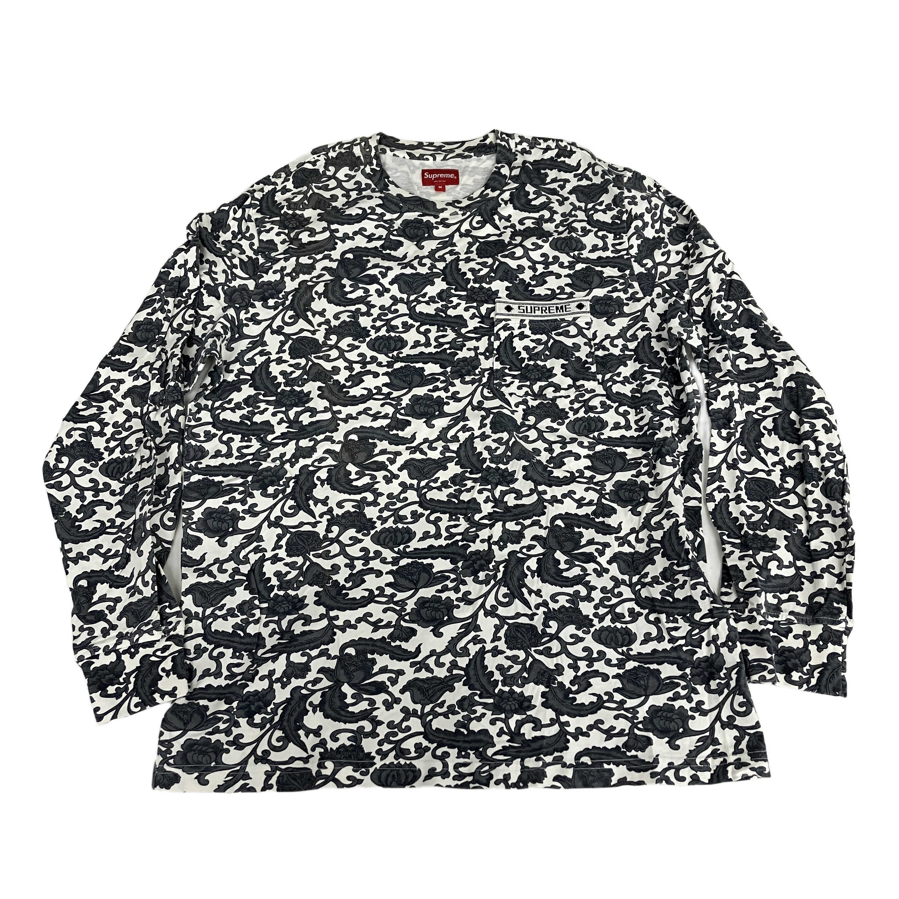 【中古】 Supreme 19SS Damask L/S Top Mサイズ シュプリーム S11068368