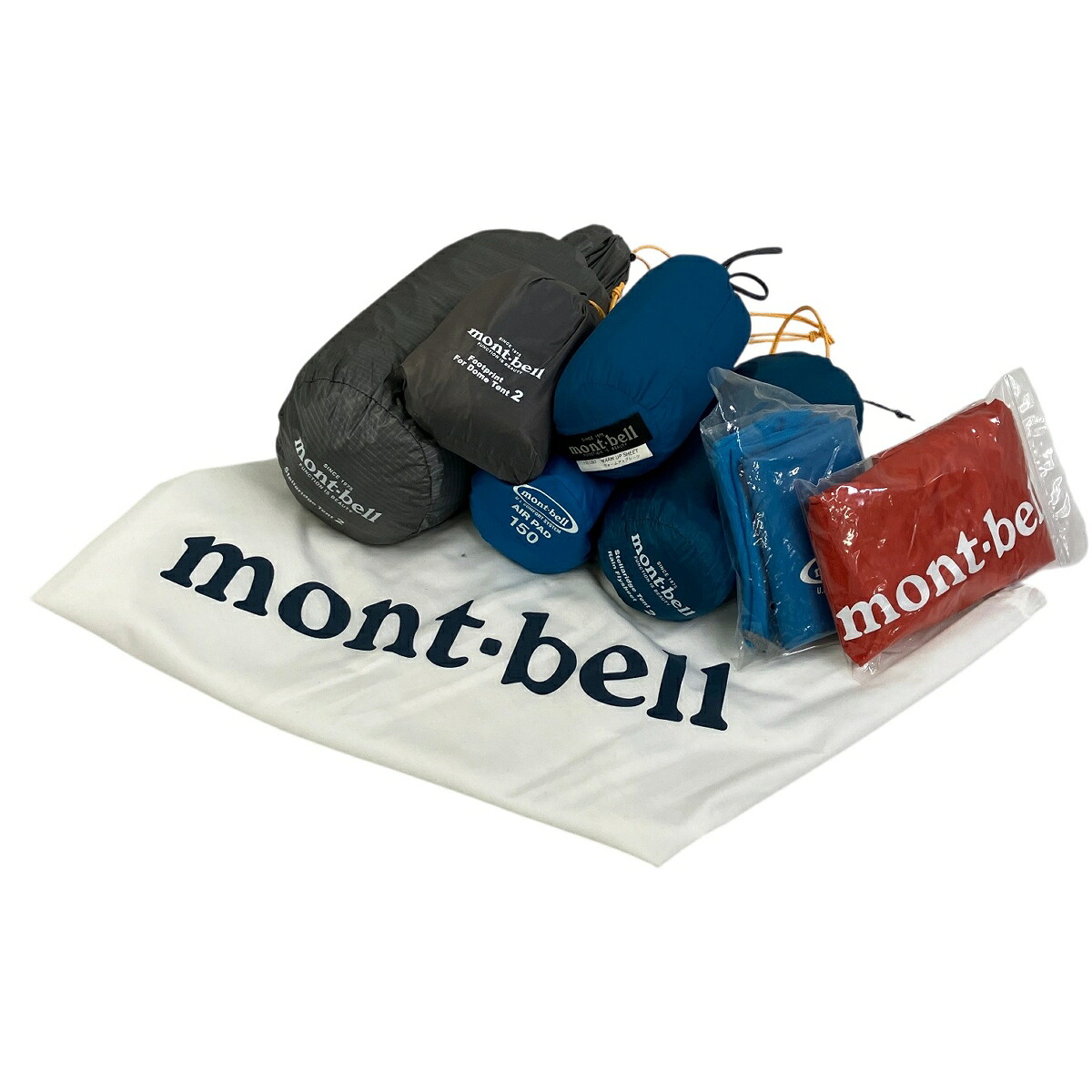 未使用【中古】mont-bell モンベル Stellaridge Tent 2 テント シート レインフライ など キャンプ用品 7点セット アウトドア T11074356