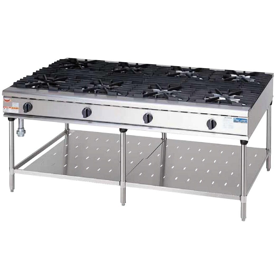 新品 マルゼン NEWパワークックガステーブル　RGT-1812D　間口1800&times;奥行1200&times;高さ800mm　送料無料（沖縄・北海道・一部離島を除く）　車上渡し　搬入・設置別途　メーカー保証１年｜安王厨房 229,500円