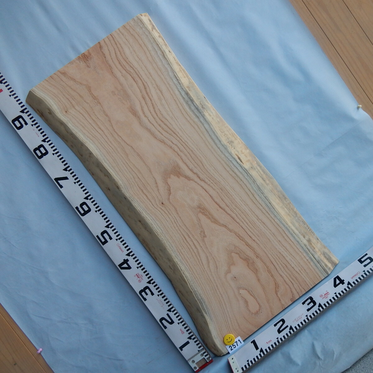 栴檀 せんだん 一枚板 2571 長さ92cm 幅36cm～37cm 厚み4.1cm 天板 テーブル カウンター 木材 銘木 天然木 無垢 素材 板 棚【送料無料♪】≪通常商品≫