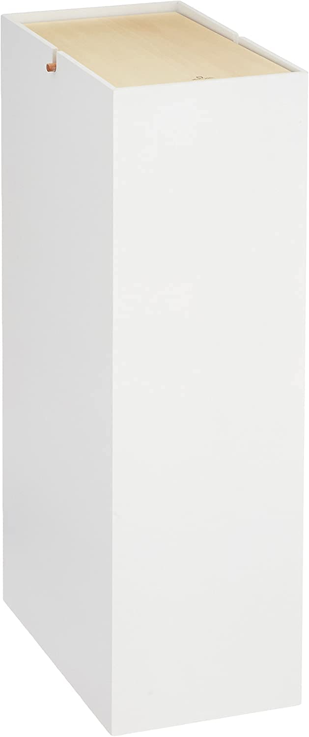 ゴミ箱 スリムダストボックス 20L フタあり 日本製 ホワイト 約18×30×60cm|やすらぎマーケット