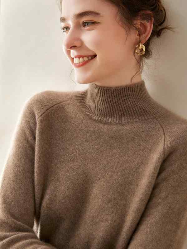 ニットセーター 女性用 素材 ハーフハイネック 厚手 ゆったりシルエット スリム効果 肌触り良い 柔らかい 暖か インナー ベースレイヤー 普段使い 通勤 トップス