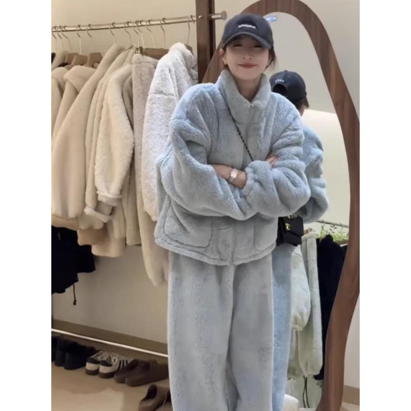 レディース お部屋お召しもの 秋冬 朦々たる フリース ゆったり風 小っちゃい向け 2点仕掛ける お部屋着 生あたたかい原料品 室内着