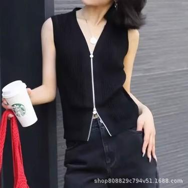 レディース ノースリーブ 編み物 より良い 黒いこと 酉の方角シェイプ か細い伝達ルート 合わせ分かりやすい 雅びやか パステル色の 伸縮性 普段使い走り 流行り物