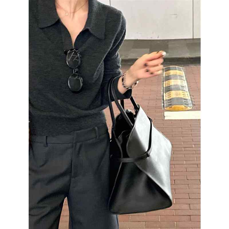 プルオーバー レディース 薄墨色 遊撃手丈 ポロ襟 編み物  羊毛 ゆったり 薄っぺら 下着類 歳月 雅びやか 分かりやすい 普段使い走り 心地よい 軽さ パステル色の 着回し