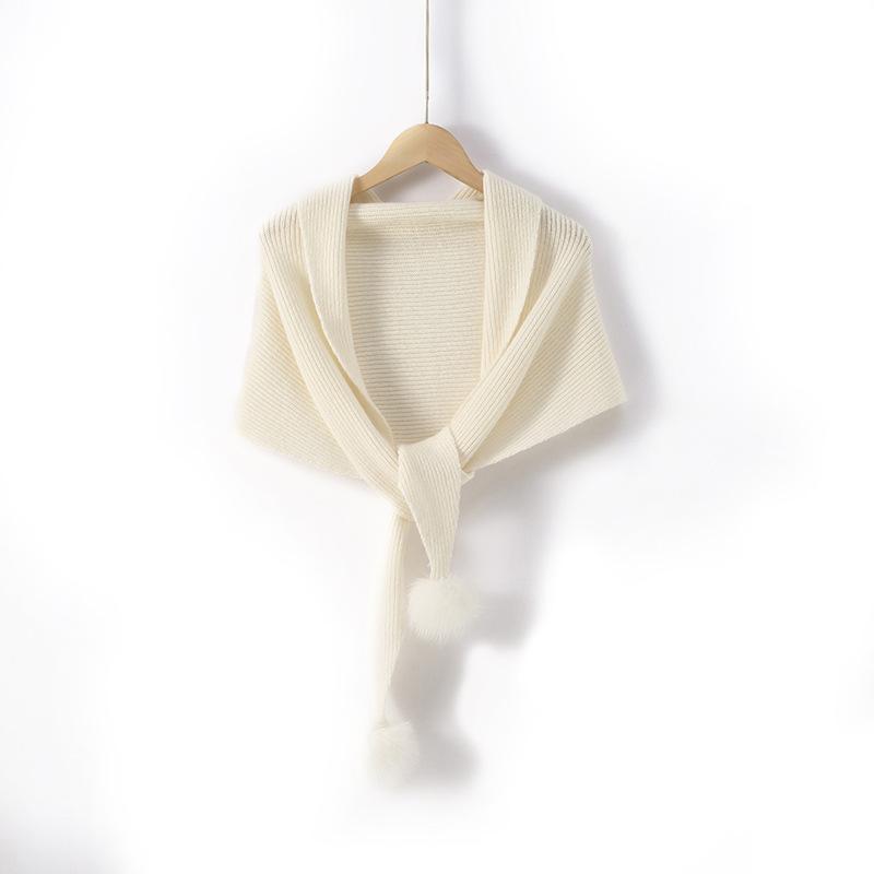 レディース カシミヤ 三角スカーフ ポンポン 付き 高級感 暖か 秋冬 編み込み 上品 スタイル 普段使い 柔らかい 素材｜やすらぎマーケット 7,211円