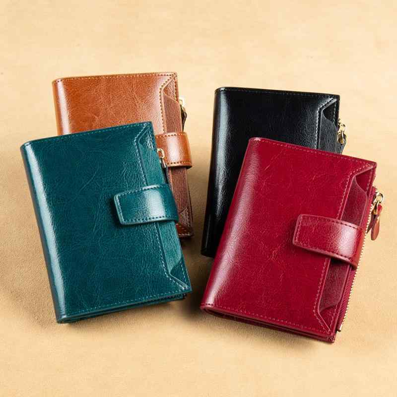 レディース レトロ 革 財布 多機能 RFID 盗難防止 大容量 ジッパー 小銭入れ 普段使い コンパクト
