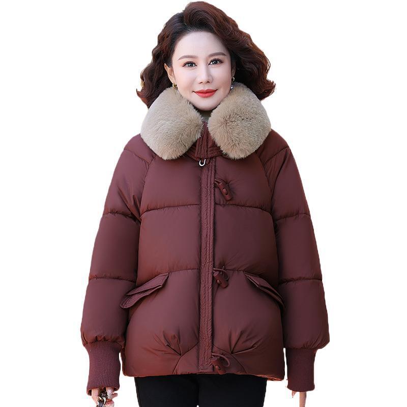 レディース 冬用 厚手 ダウンコート パンデスタイル 綿混 中年女性向け ファッション アウター 暖か ゆったりシルエット 秋冬 防寒 軽量｜やすらぎマーケット