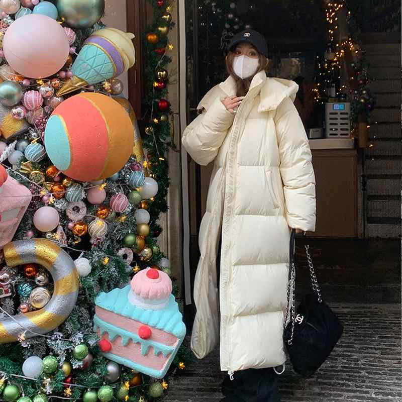 レディース 冬用 ボンネット付き添い人 ロング丈 落ちこむ入り口・入口 綿織物厚地の外套 朦々たる 心地よい アウター 保温性 情の籠もった原料品 日常使い走り
