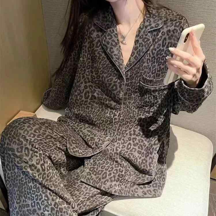 レディース ルームウェア ヒョウ柄 珊瑚絨 パジャマ 秋冬 加厚 暖か 厚手 高級感 柔らか ゆったり ホームウェア セット 大きめ サイズ