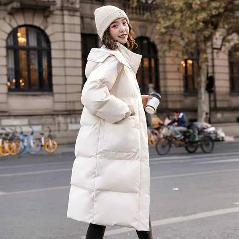 ダウンコート 女性用 ゆったり 厚手 中長丈 膝下 アウター 綿混 暖か 秋冬 韓国 保温 軽量 日常使い