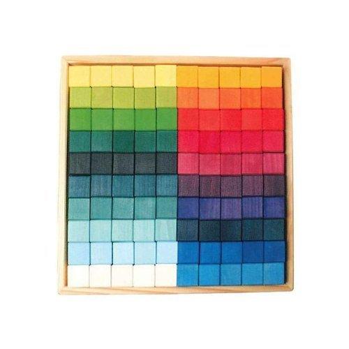 グリムス/GRIMM\u0027S/木の積木/にじの正六面体・大・100pcs/GM42260