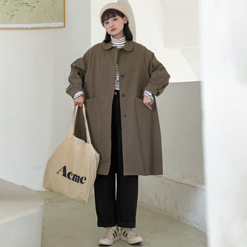 レディース トレンチコート 小っちゃい相応う 中長丈 春 ゆったり影ぼうし 心地好い アウター 日系 通い 普段使い走り 軽さ 伸縮性