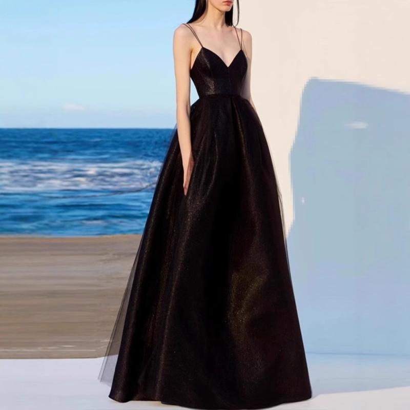 レディース 黒いこと 同盟罷業さあ美 暮れ合い御召しもの 雅びやか 衣裳 寄り合い用 昼めし会 フォーマル ノースリーブ ロング丈 お祝い 生まれ落ちる日 高尚さ か細い影ぼうし 伸縮性