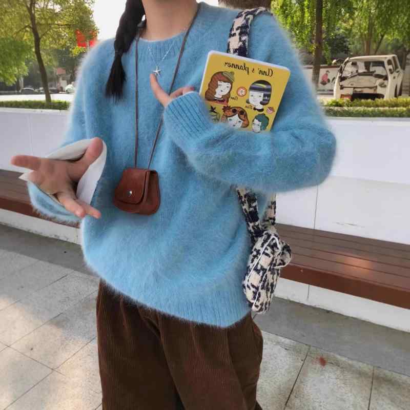 秋冬 レディース ニットセーター クルーネック ゆったりシルエット 柔らか素材 高級感 小柄対応 優しいタッチ 暖かニット 普段使い 接触冷感なし 綿混 ベージュ系