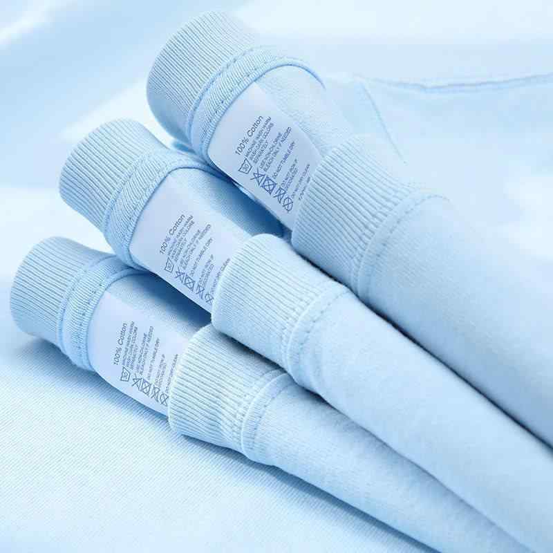 Tシャツ ユニセックス ミルクブルー 綿 ゆったり 半袖 ドロップショルダー クルーネック カジュアル トップス 夏用 普段使い 吸湿性 綿素材 淡いブルー系 ビッグシルエット