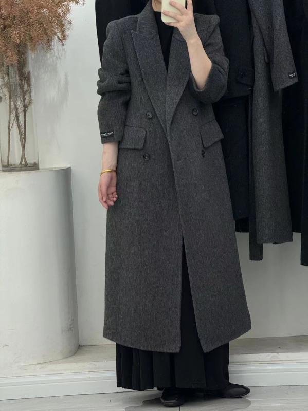 レディース ロングコート 秋冬 ウール ダブルブレスト ダブルフェイス スリムシルエット 膝下丈 上品 暖か 軽量 通勤用 アウター 11,902円