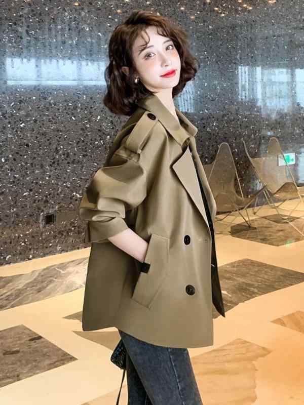 テーラードジャケット レディース ショート丈 スーツカラー 長袖 ゆったり カジュアル 春秋向け 韓国 スタイリッシュ 上着