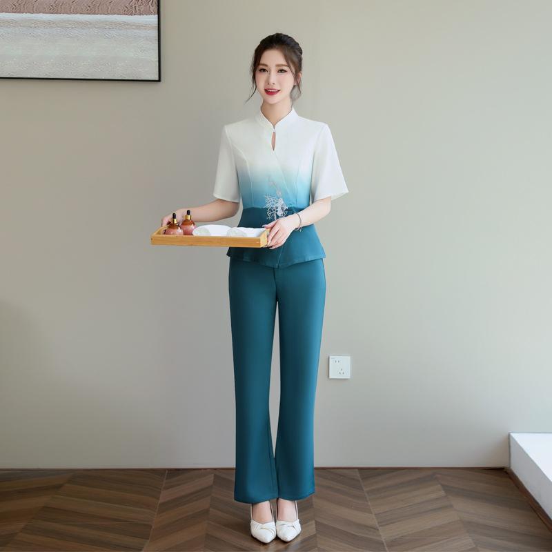 レディース 美容師 やり方服 短袖 書き割り ヘアサロン 足浴 SPA ウェルネス 科学技術者用 制服 好いたらしい 軽さ 吸湿速乾