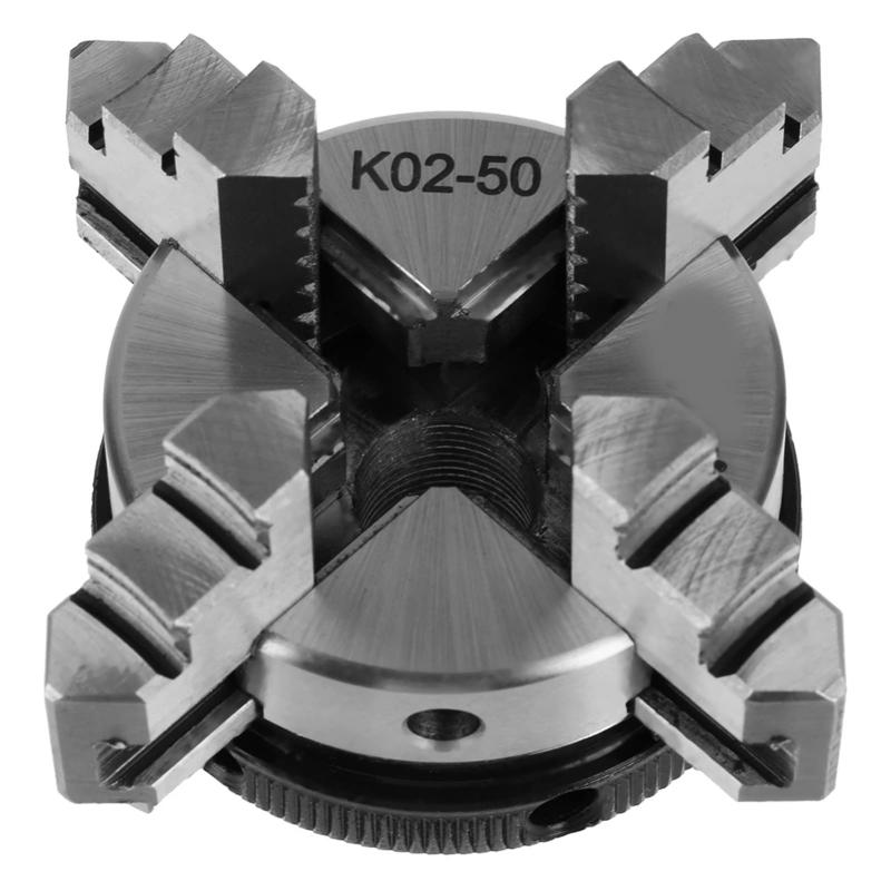 50mm ミニ 4 ジョーセルフセンタリングリバーシブル M14 ネジ取付旋盤手動チャック K02-50