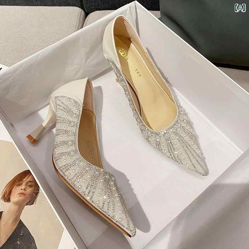 レディース パンプス 細ヒール 尖頭 フレンチスタイル 疲れにくい 軽量 日常使い 春 ブラック ベージュ ピンク 通勤 普段使い 伸縮性 クッション 低負荷