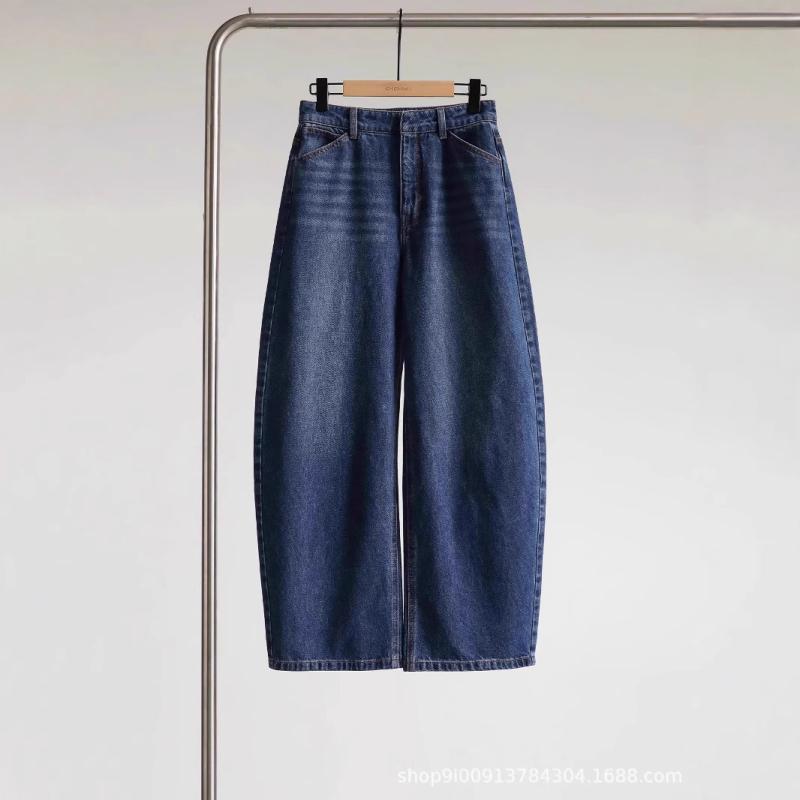 デニムパンツ レディース ワイドレッグ コットン100% リラックスフィット カジュアル