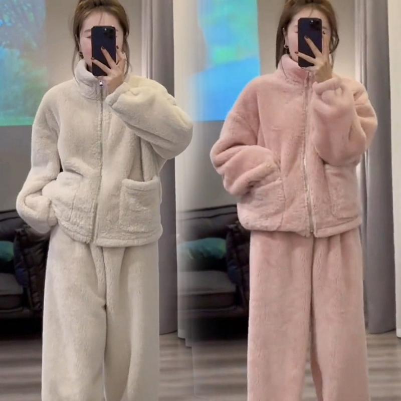 お部屋お召しもの レディース 生あたたかい 両面フリース 照明ランプ色合い 仕掛ける 秋冬 お部屋着 心地よい 普段使い走り 軽さ 伸縮性