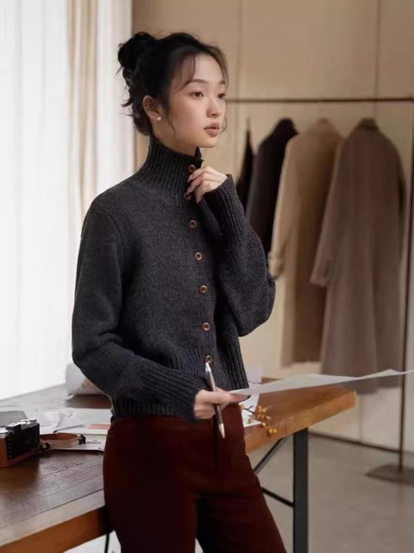 ジレー レディース 秋冬 編み物 プルオーバー 立襟  羊毛 韓国  合わせ分かりやすい アウター トップス 優しいこと 軽さ 亭主もち用 厚地の外套